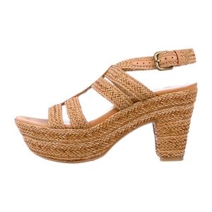 Stuart Weitzman Tan Weavit Platform Sandals